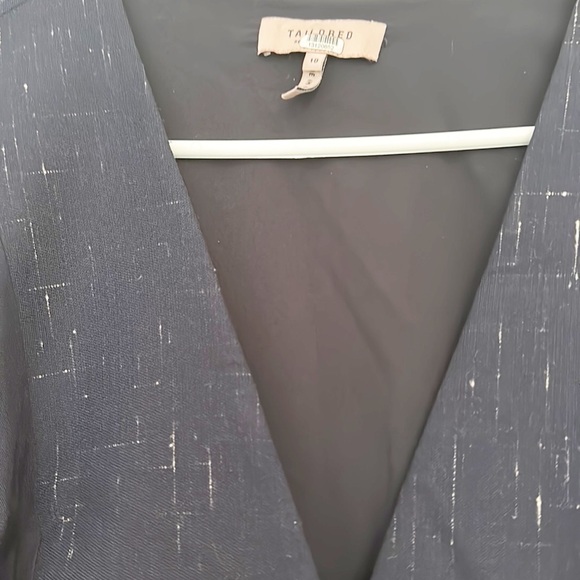 $475 Rebecca Taylor Navy Cross Hatch Wrap Dress women sizes 6, 10 - Picture 5 of 8